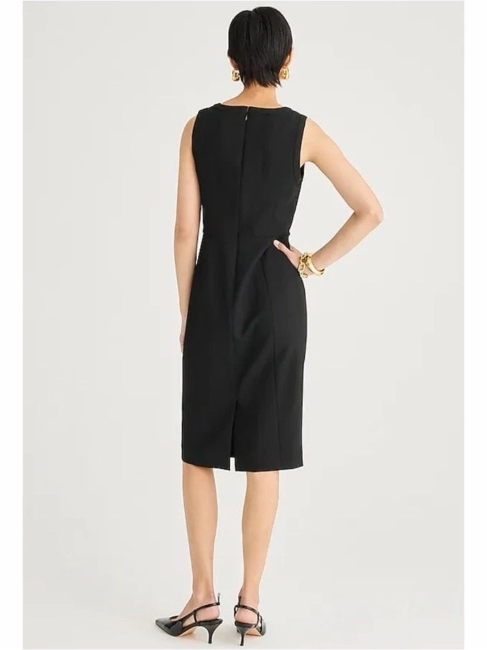 J. Crew Sheath Suiting Dress Four-Season Sleeveless Stretch Black Sz 4 NWOT - Picture 12 of 12
